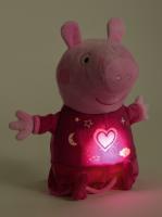 Peppa Pig 2v1 plyšový zaspávač hrajúci + svetlo, ružový, 25 cm